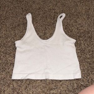 White urban crop top tank top